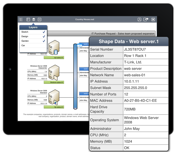 Capabilities to collaborate MS Visio files on iPad and iPhone: