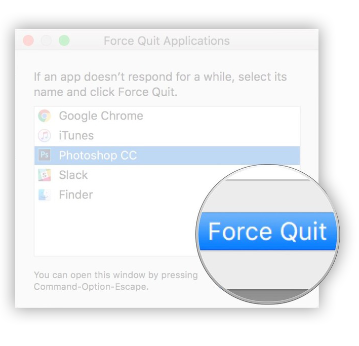 what is command for force quit on mac