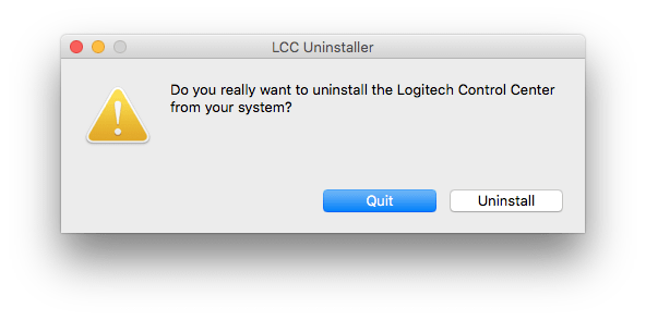 mac uninstall logitech control center