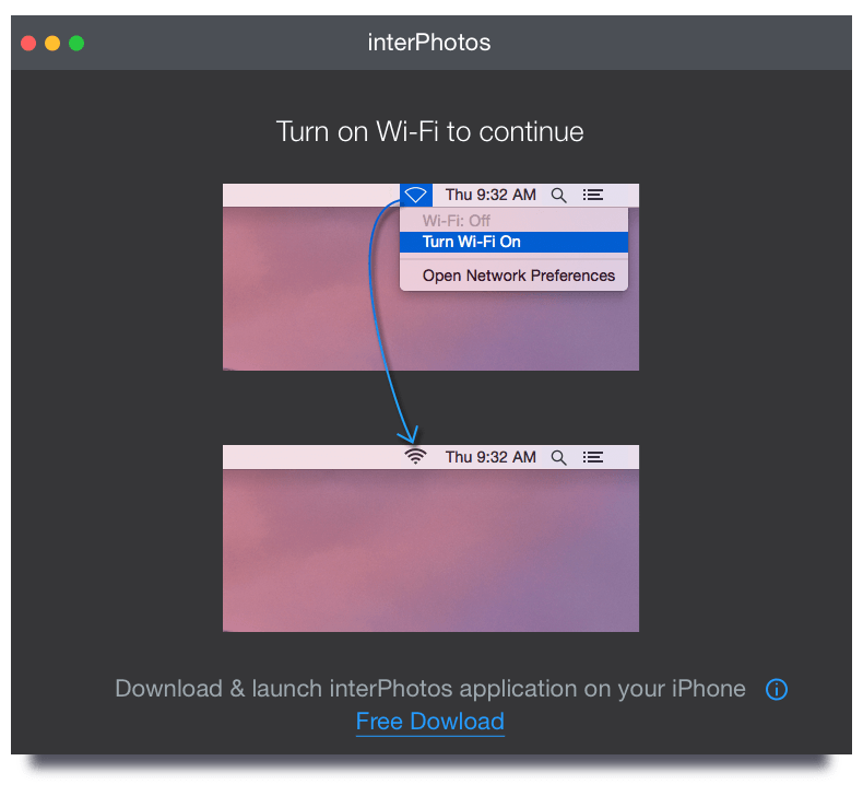 interPhotos Mac Wi-Fi
