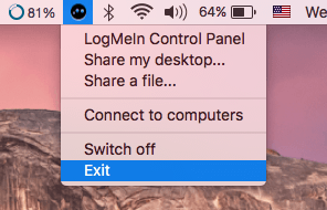 delete logmein mac