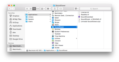soundflower uninstall