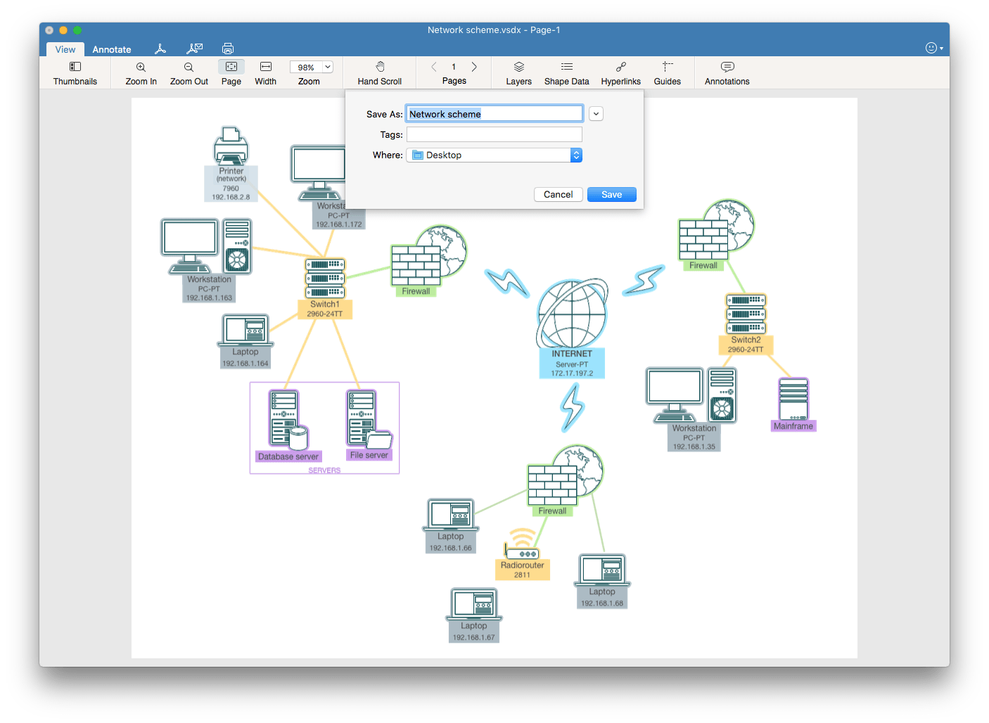 Convert Visio Files to PDF on Mac with | VSDX Annotator