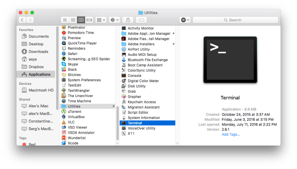 open in terminal mac finder