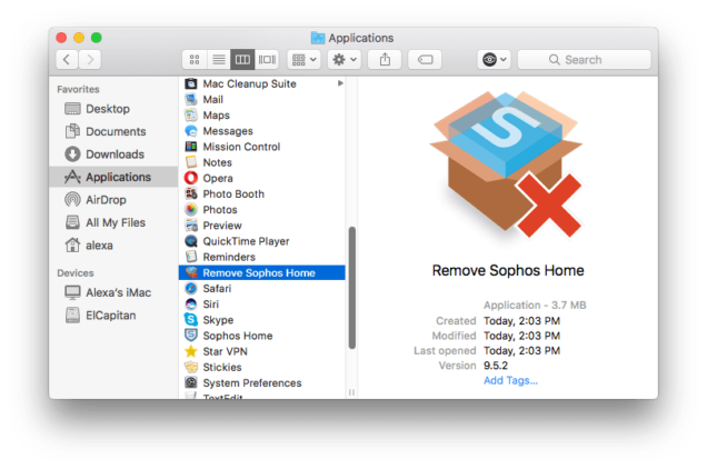 sophos home edition mac version 9.6.1