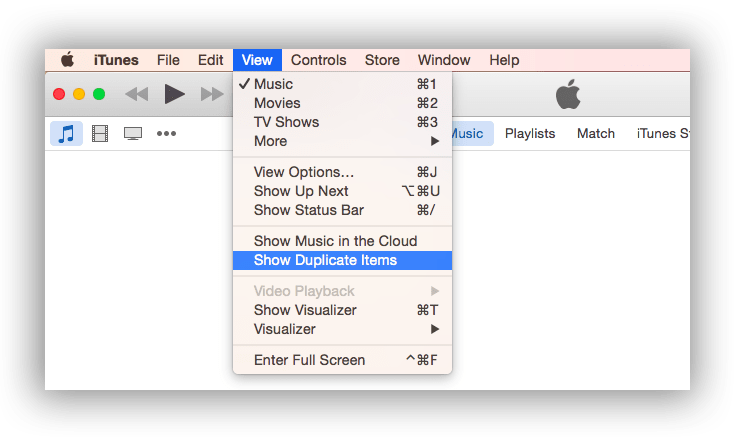 itunes menu - find duplicates