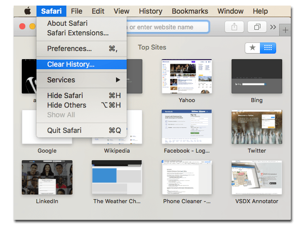 google search history in safari