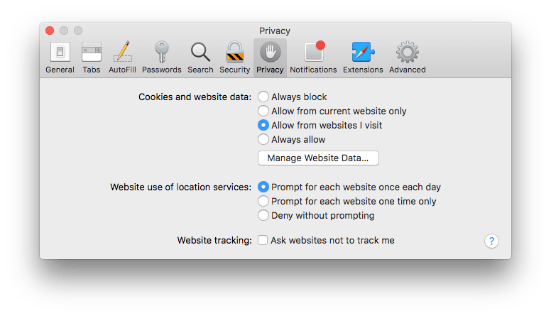 how to clear browser cookies safari mac