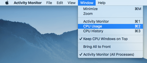 see cpu usage mac