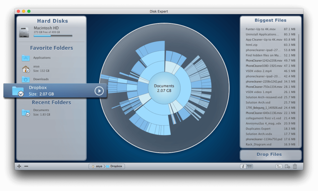 System takes up space mac