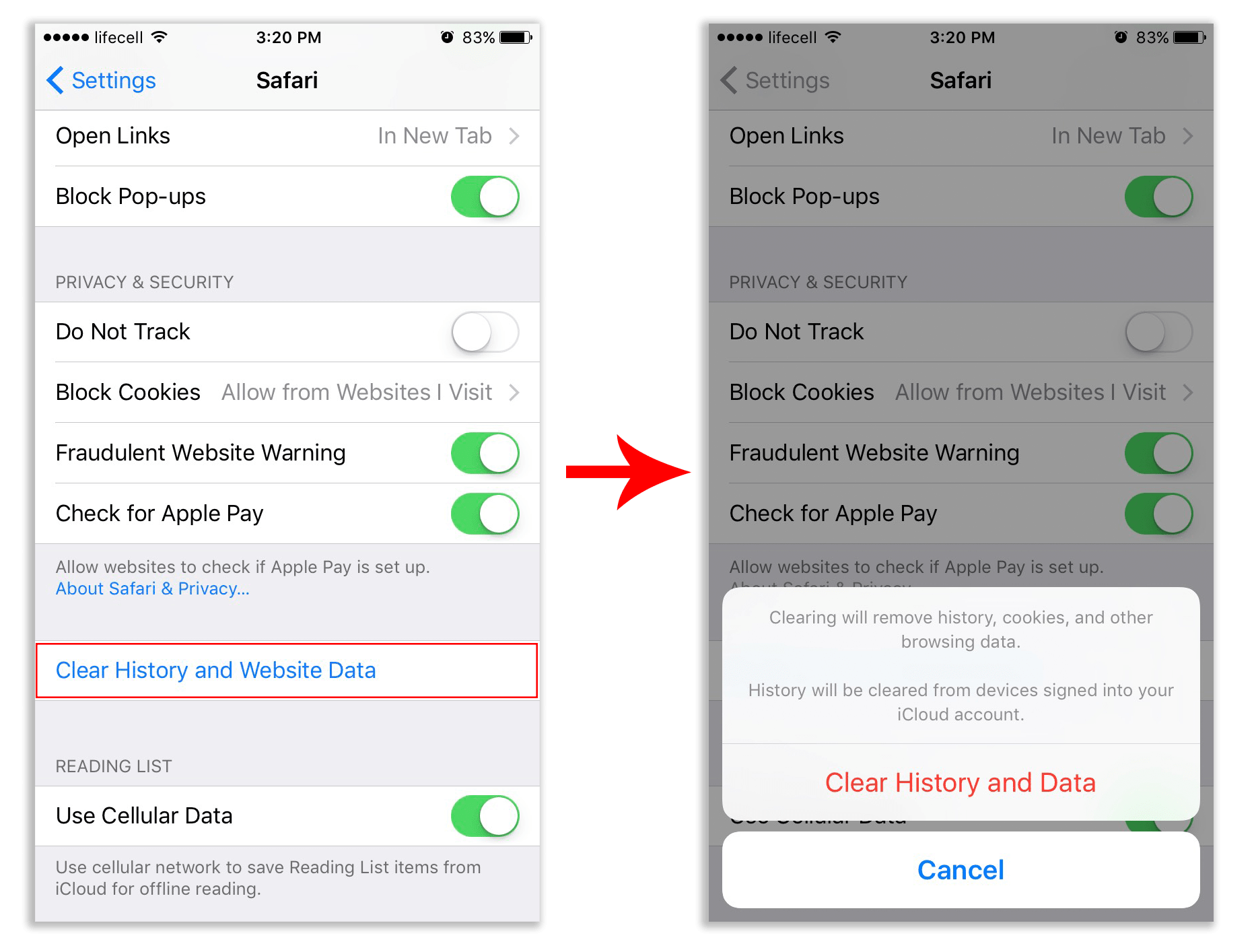 clearing app data on iphone
