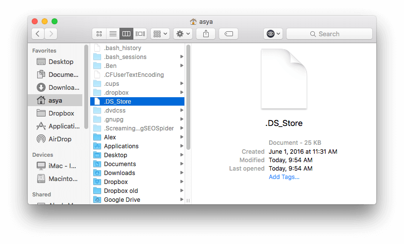 mac show hidden files terminal