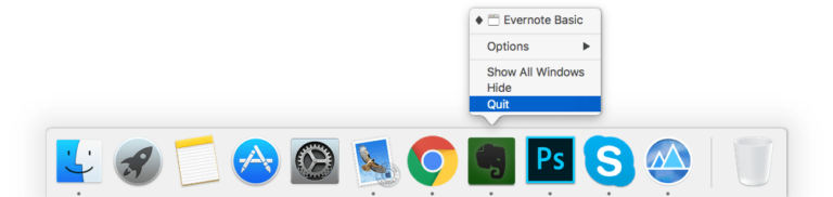 uninstall evernote mac