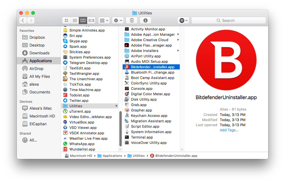 bitdefender uninstall tool for mac