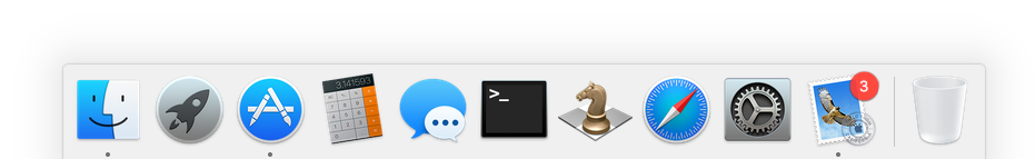 Default Mac-sovellukset Dock-paneelissa