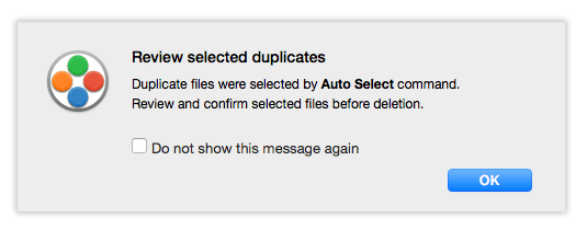 notification about duplicates