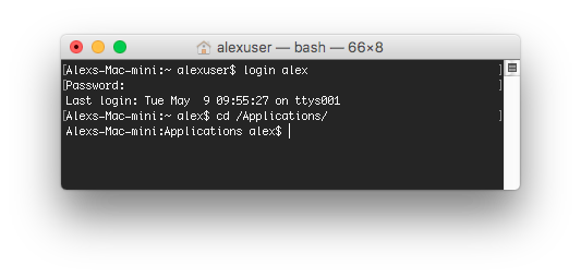 Mounting the System Application folder using the Terminal command