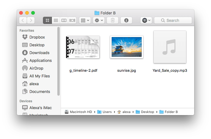 Duplicate folder in Finder