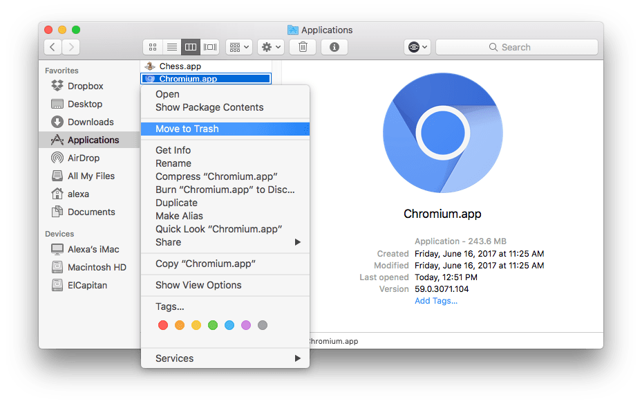 completely uninstall google chrome mac