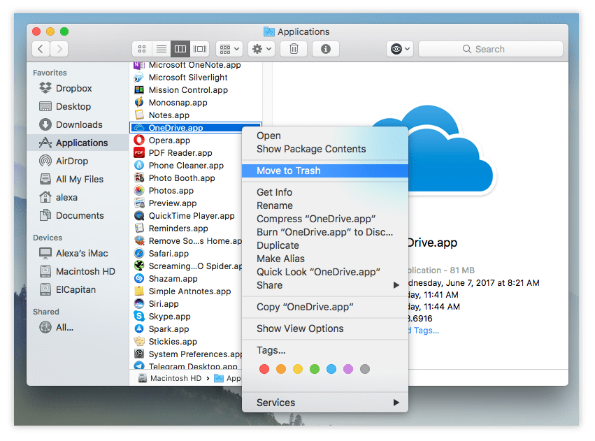 onedrive app for mac problem