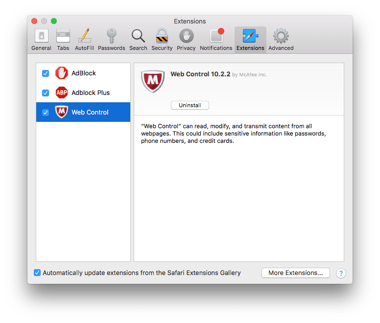 manually uninstall mcafee mac