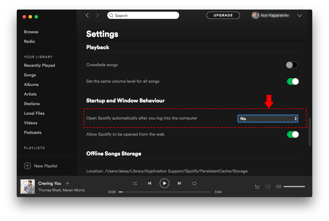 prevent spotify for loading at start on mac