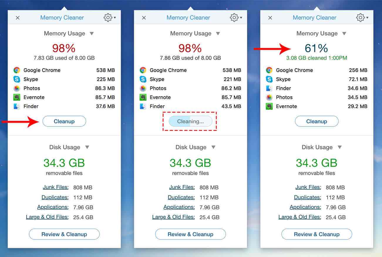 mac app memory clean