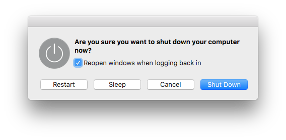 mac shutdown shortcut touch bar