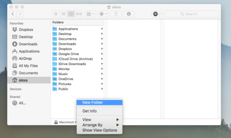 create folder macos