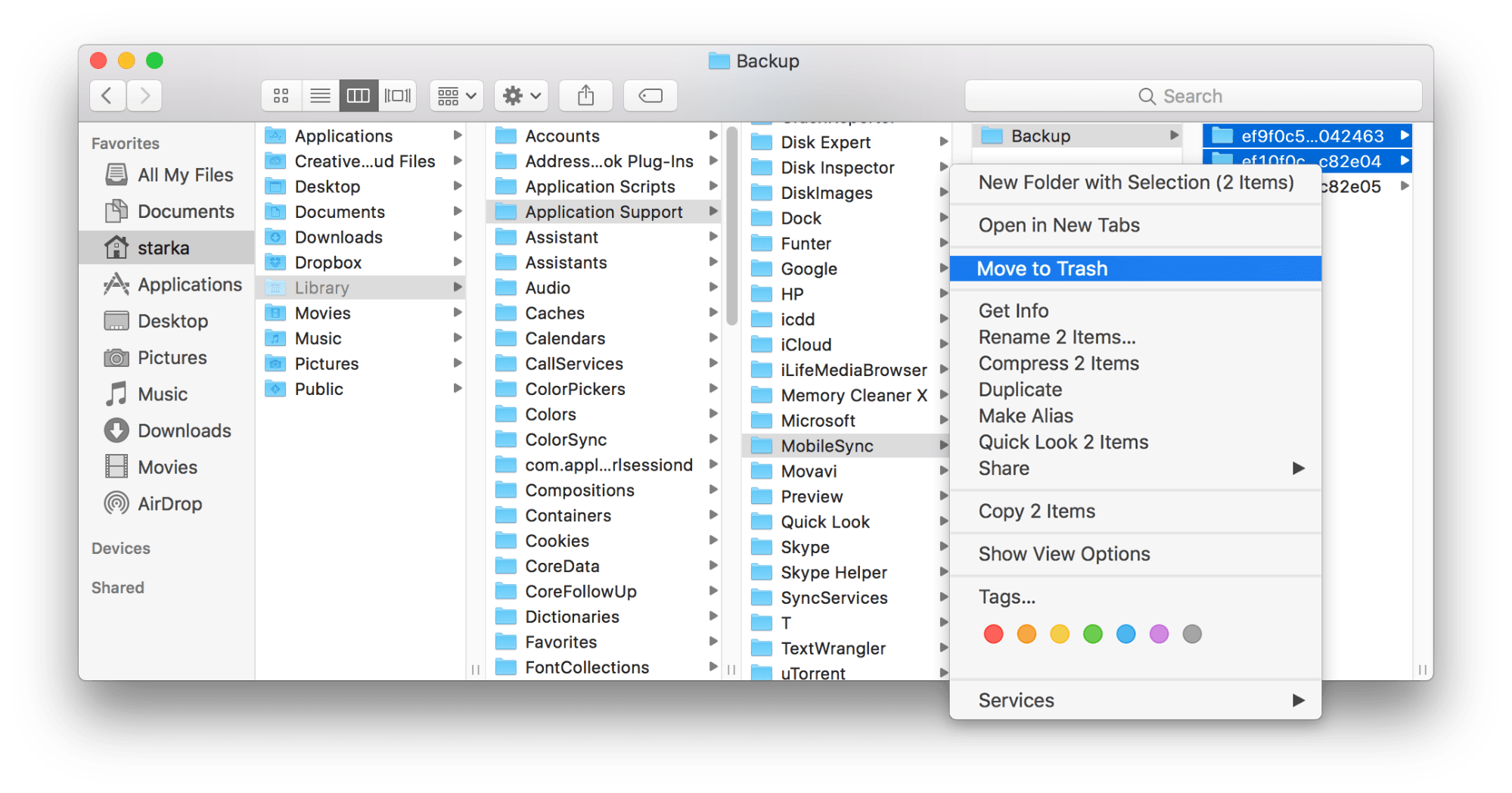 clearing startup disk