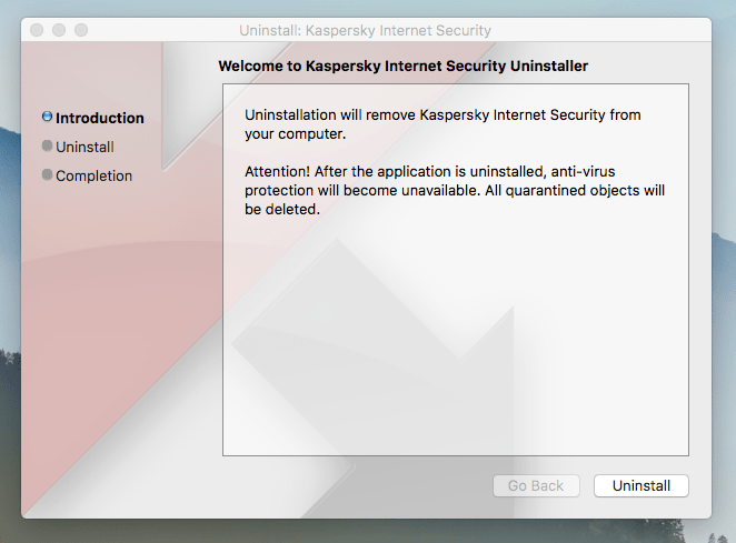 uninstalling kaspersky mac