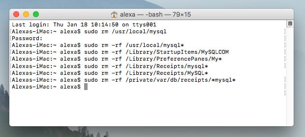 macos remove mysql