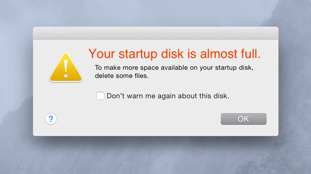 how to fix startup disk full on mac