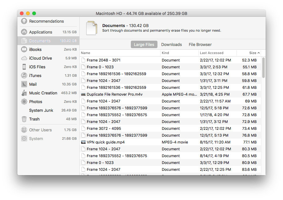 how to clear mac disk space