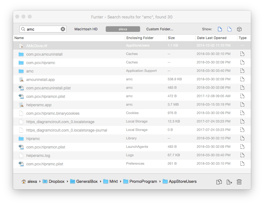 how does deleteing advance mac cleaner application folder result in a web page opening