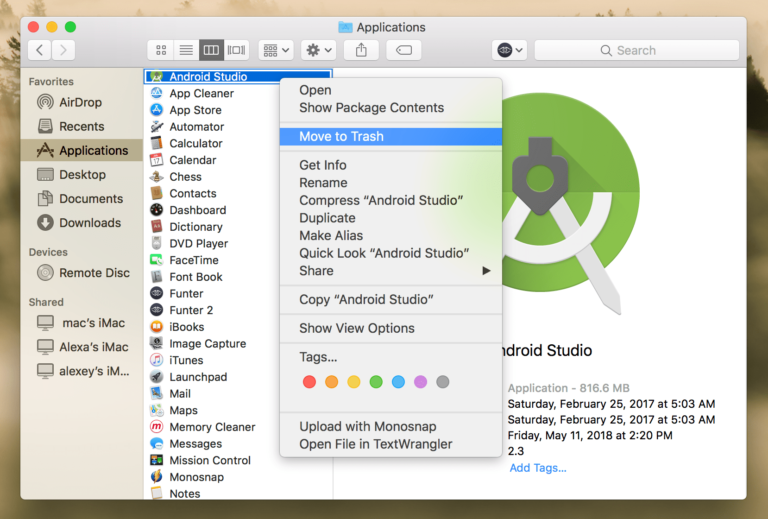 android studio mac install