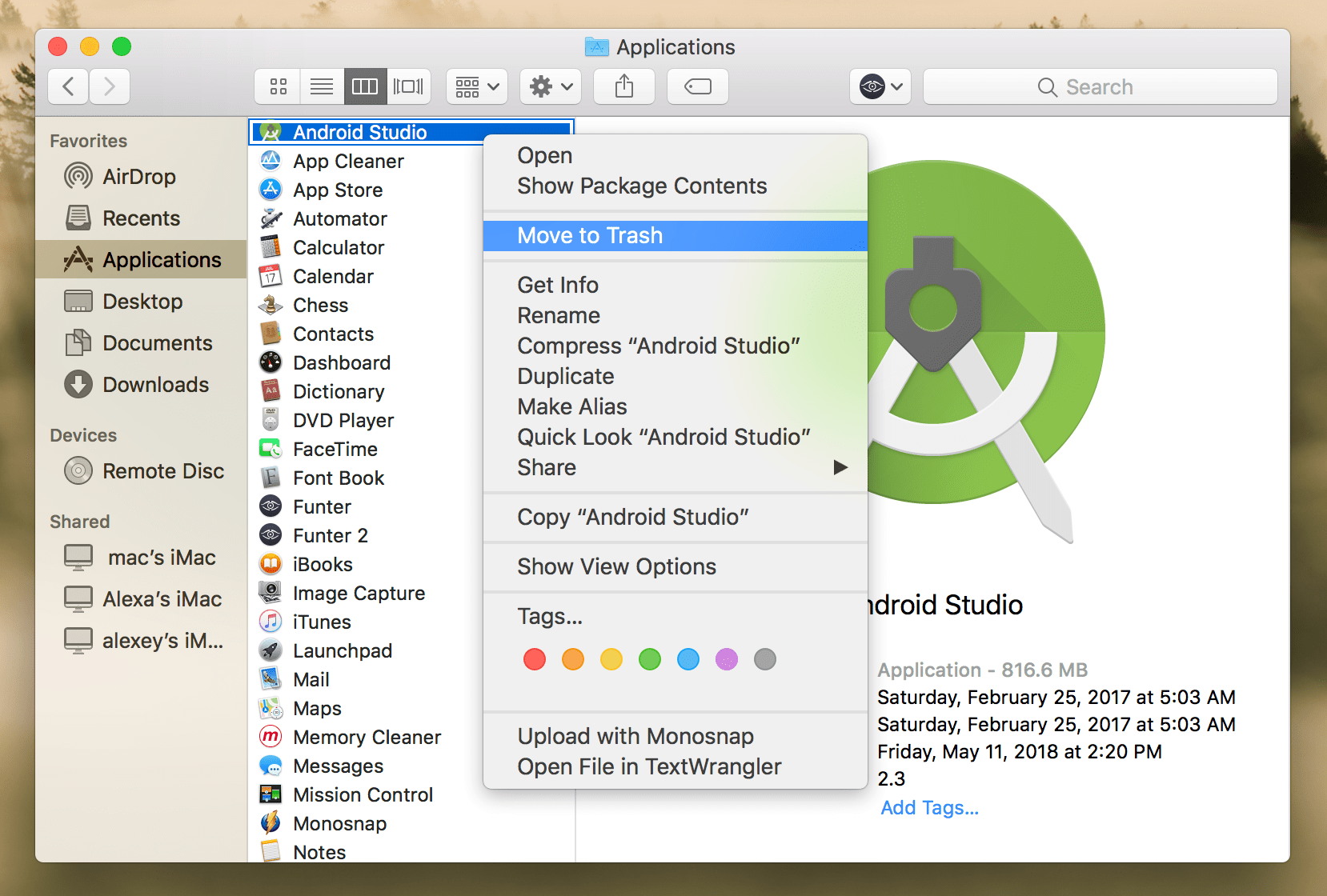 android studio emulator download mac