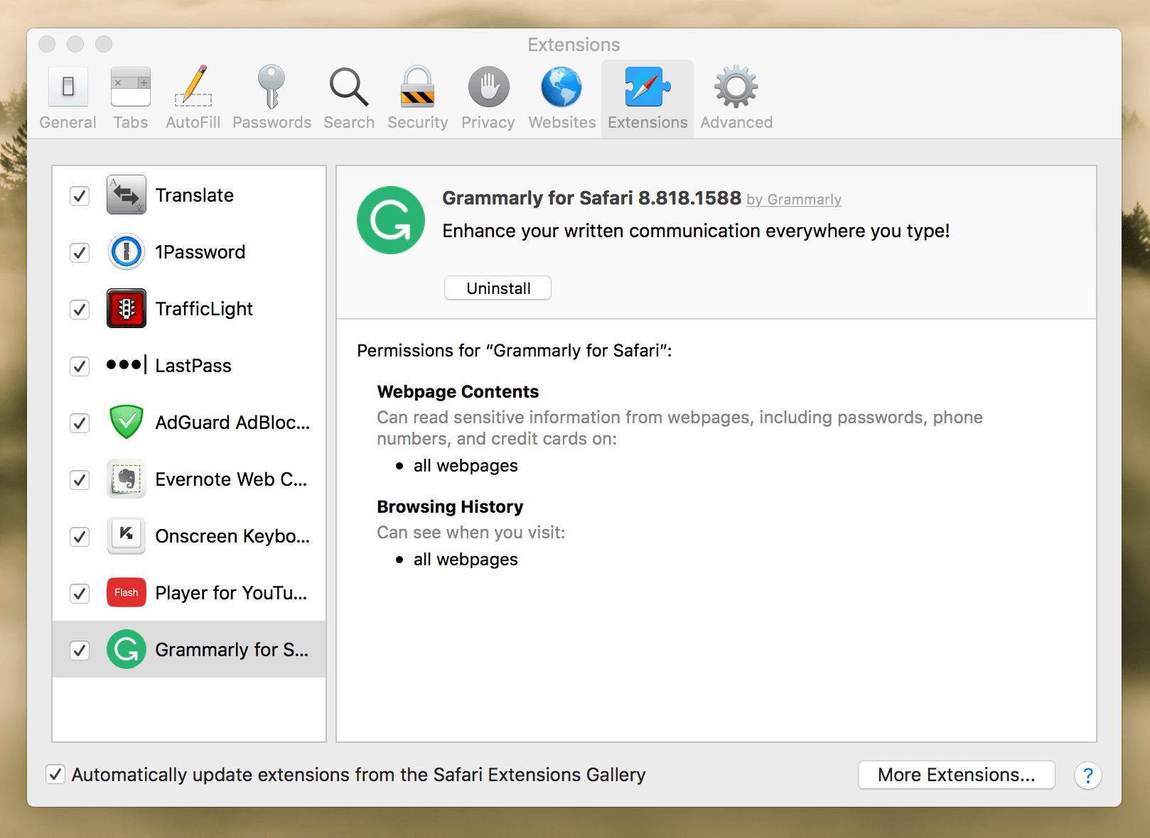 Safari cleanup tool