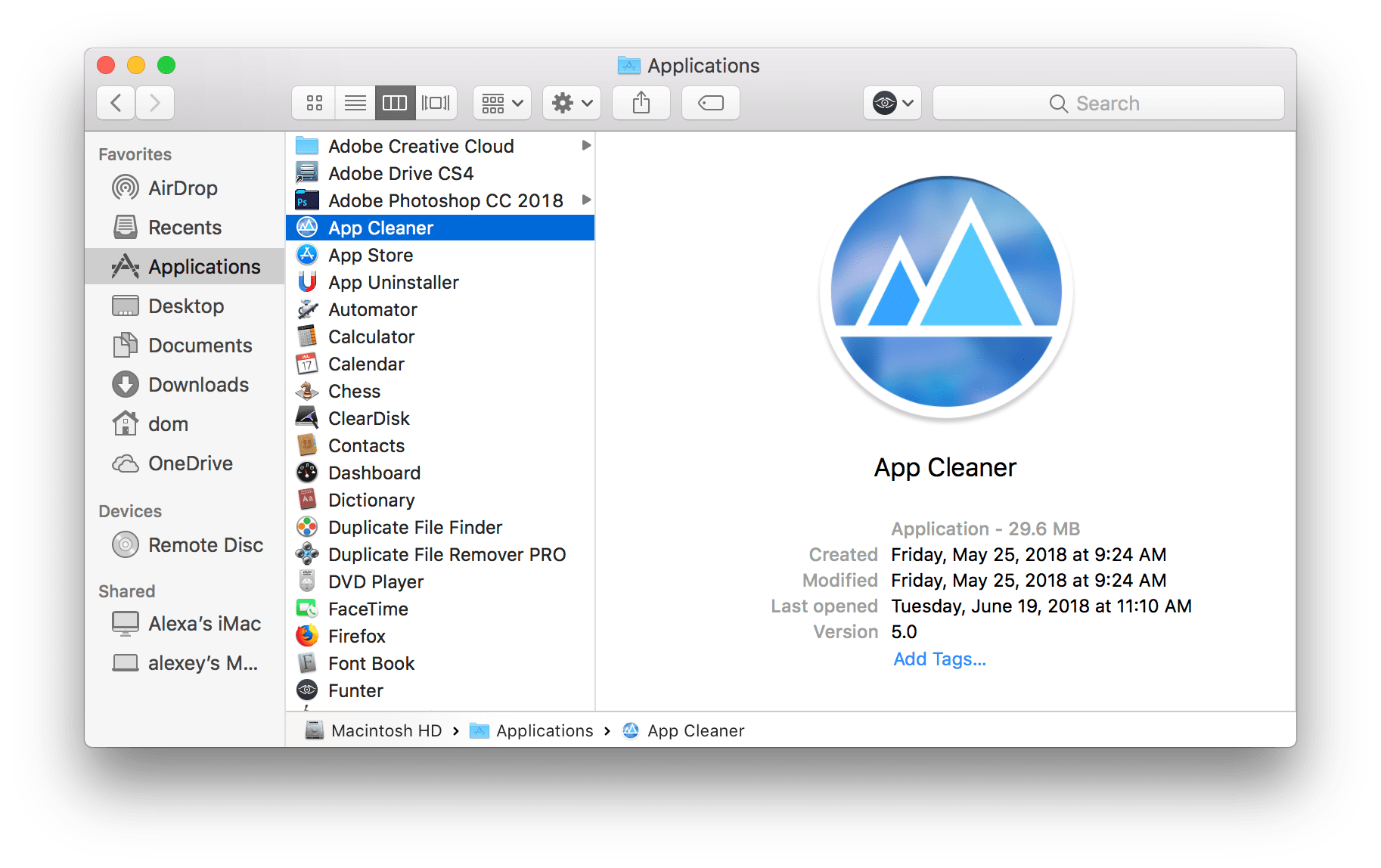 appcleaner for mac os sierra