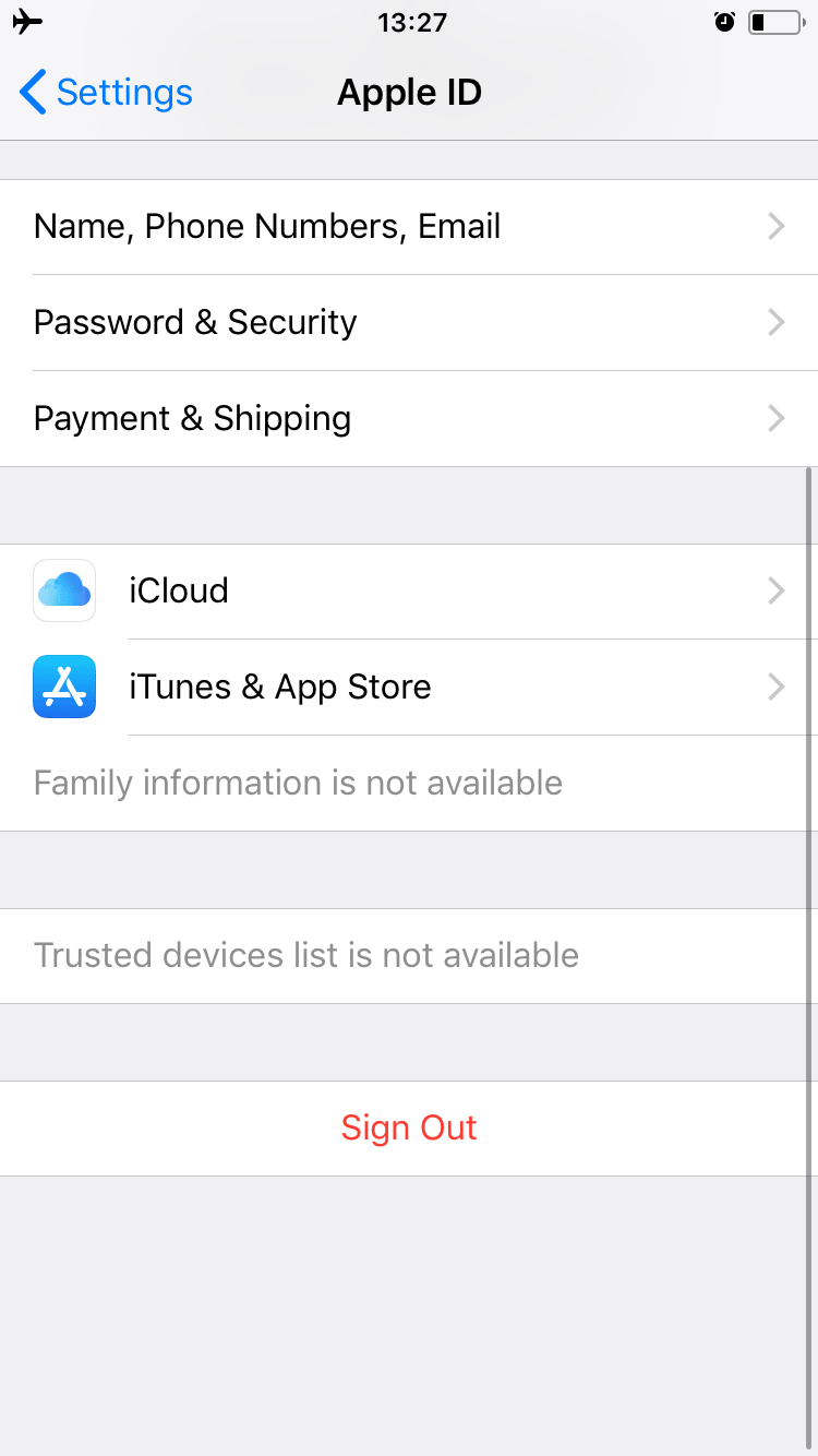 iphone screen-apple id