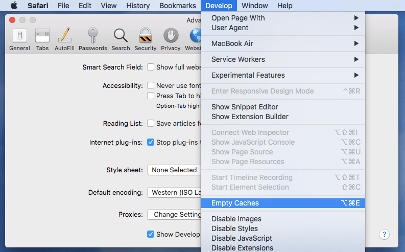 clear cache on chrome for mac