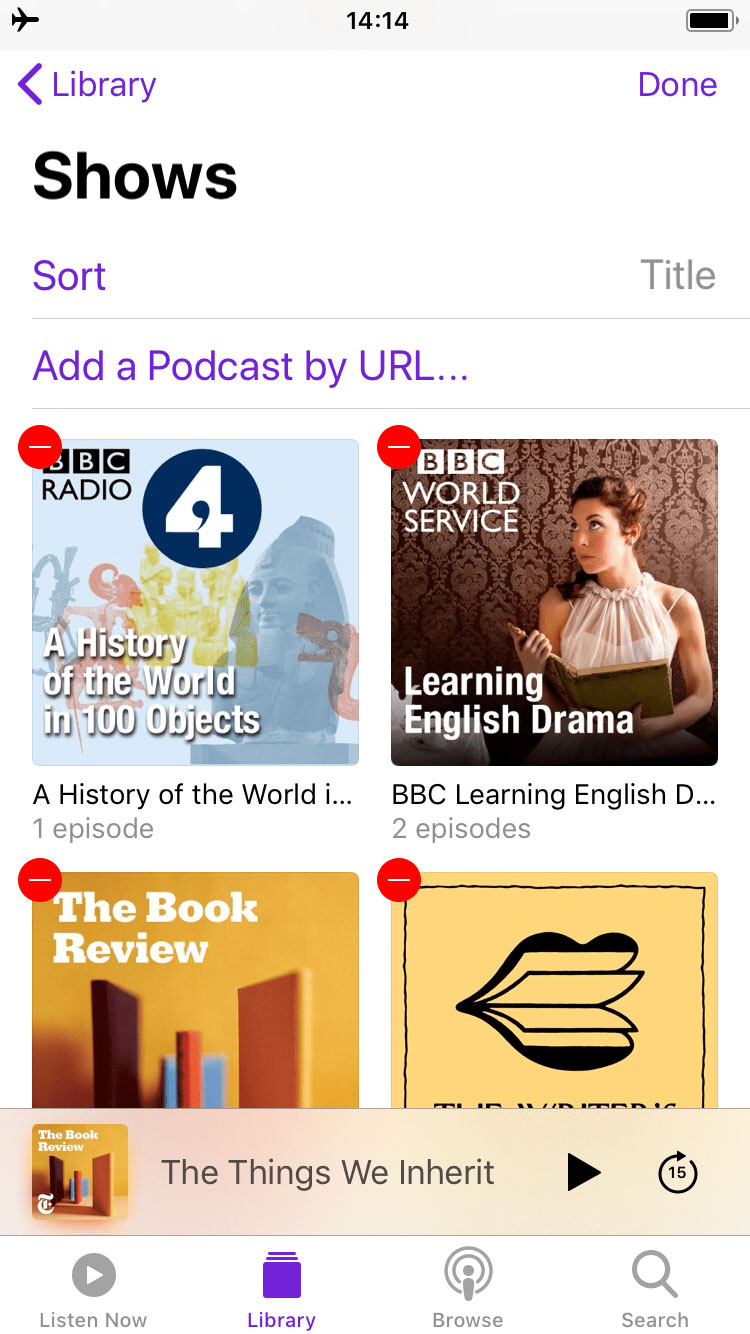 podcasts library on iphone