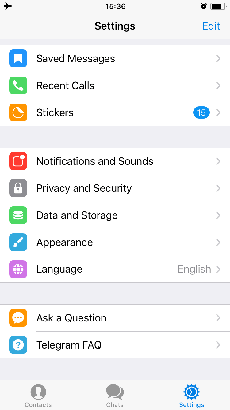 iphone settings screen