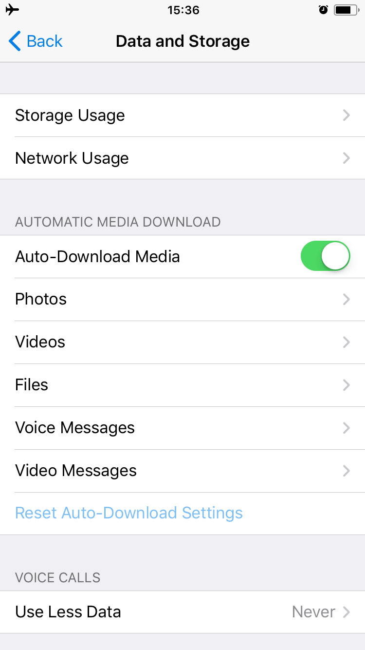 iphone data and usage screen