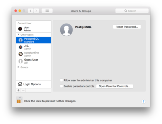 Сбросить пароль postgres mac os
