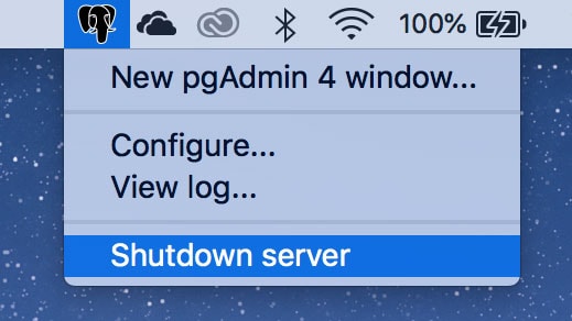drop menu - Shutdown server selected