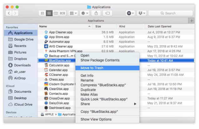 how to uninstall bluestacks on mac