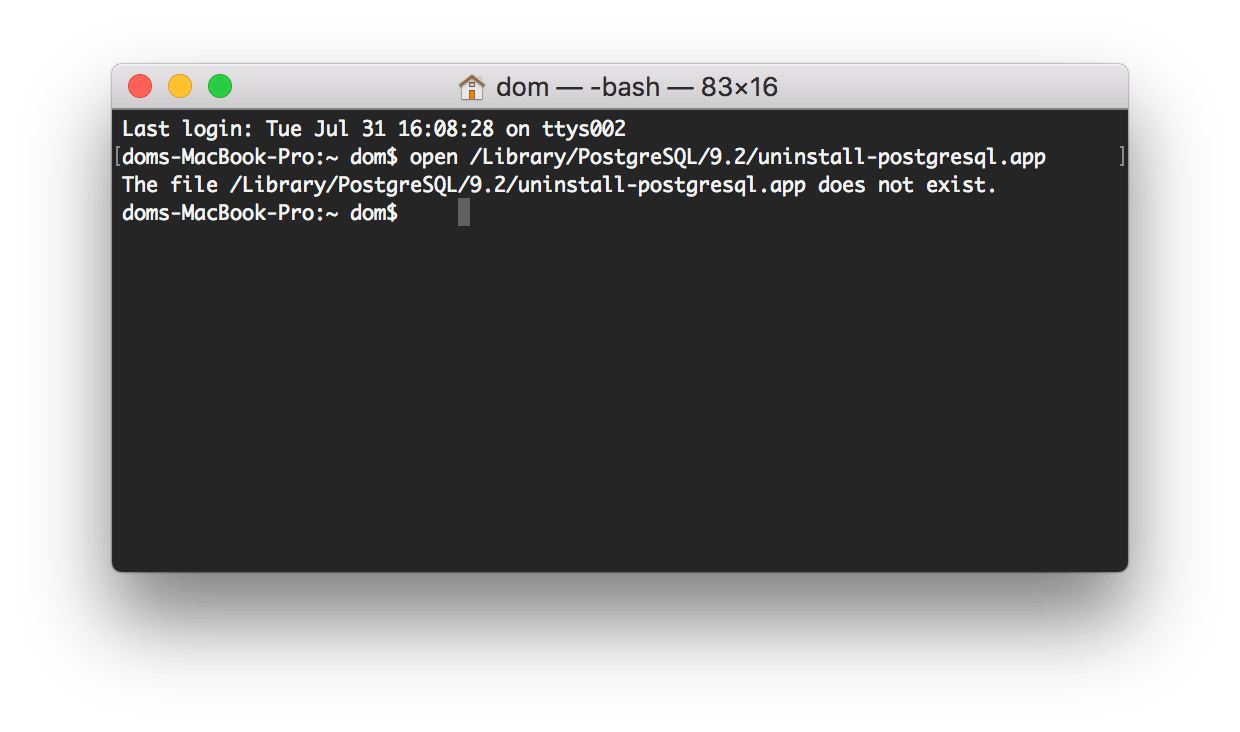 install postgresql mac command line