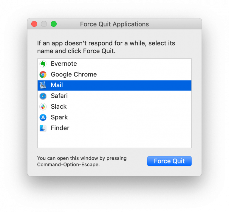 how to force quit an app on mac key shortcut