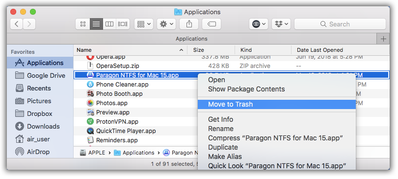 quit paragon ntfs for mac